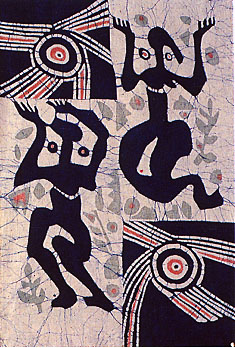 pattern of human figure, chinese art of wax painting, guizhou province