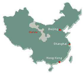 location of Gansu province of China