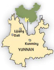 lijiang location, yunna lijiang location map