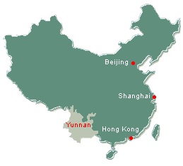location map of Yunnan province
