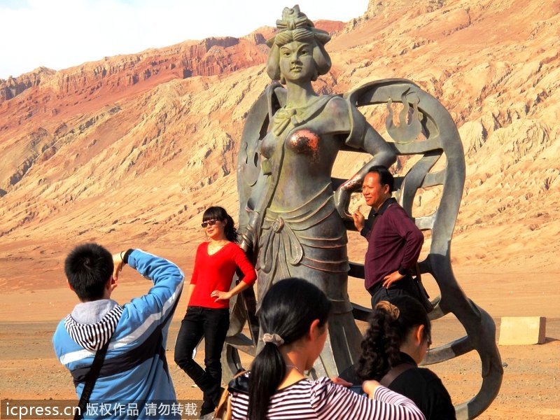 the statue of Iron Fan Princess at turpan of xinjiang