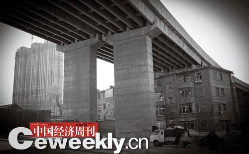 a building under a bridge in taiyuan, shanxi
