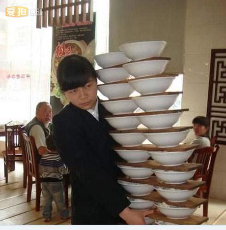 a super waitress serving chinese food