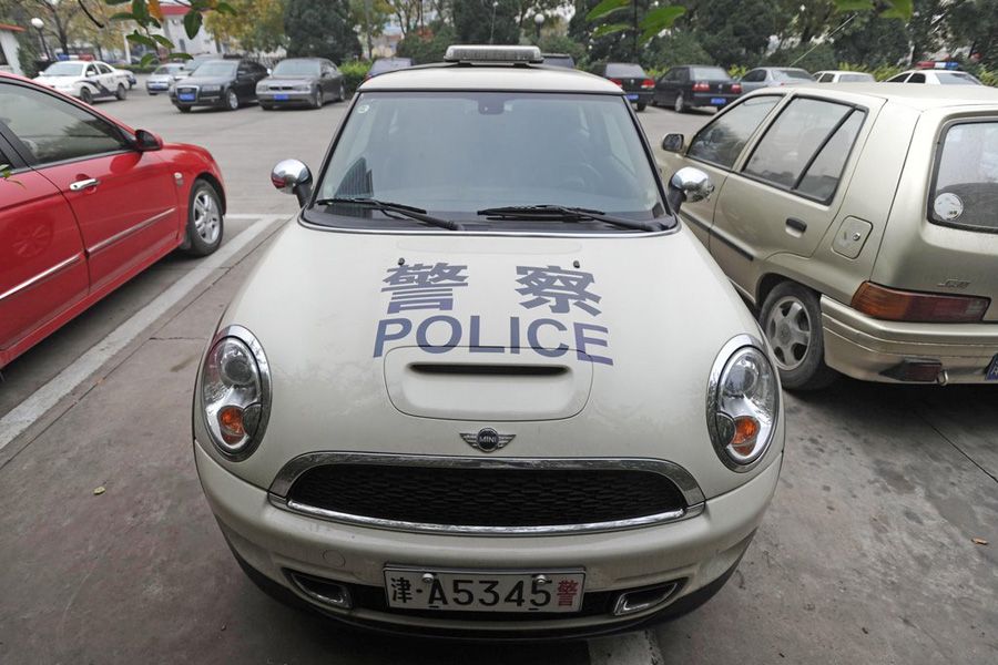 a cute and lovely police car joined polce force in tianjin
