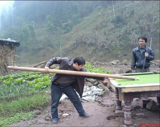 pool player in china rural area