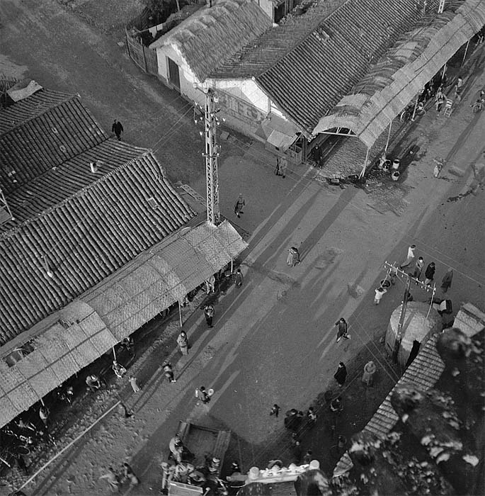 bird eye's view of old shanghai street