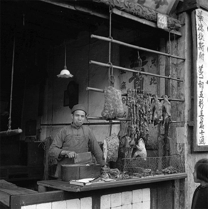 shanghai 1945, old pictures, butcher