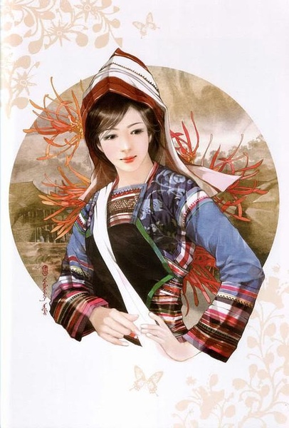 china ethnic jino woman and her dress and accessories