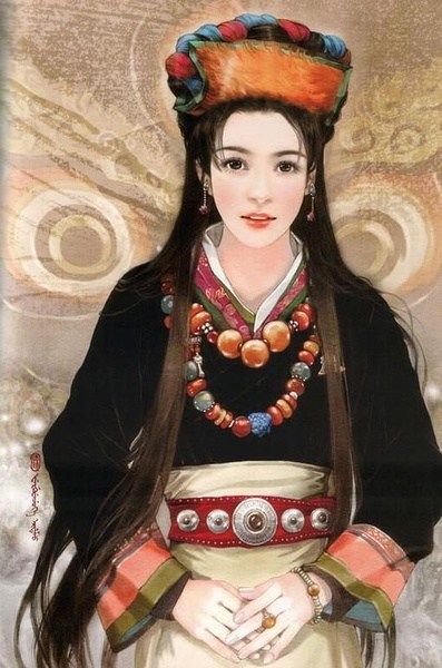 china ethnic monba woman