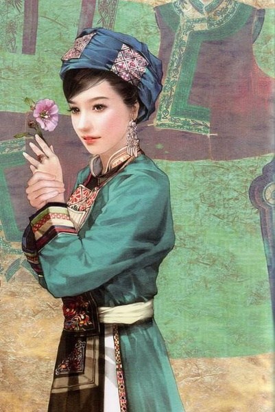 china ethnic group, qiang woman