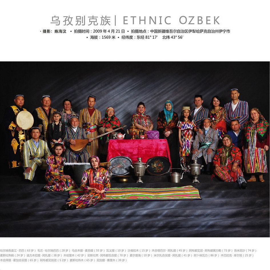 ozbek people, china ethnic in xinjiang ozbek, picture of ozbek family