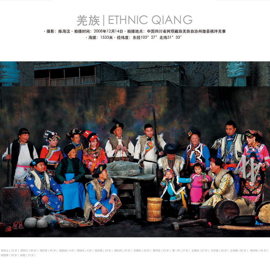 qiang people, china ethnic qiang, family picture of qiang people