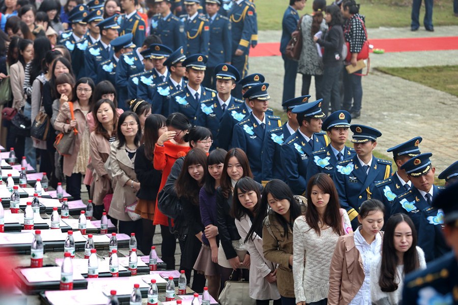 china air force officers are attending match-making party