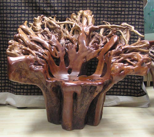 tree-root chair, tree-root art item