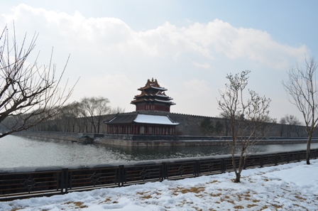north-east corner tower of the forbidden city of beijing