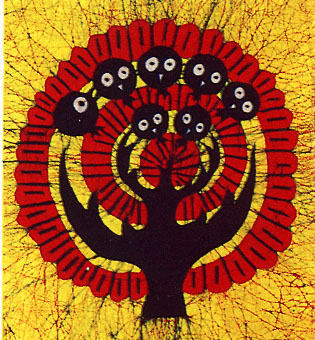 birds, guizhou wax painting by artists in guizhou province