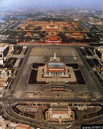 bird's view of tiananmen square, visit tiananmen square