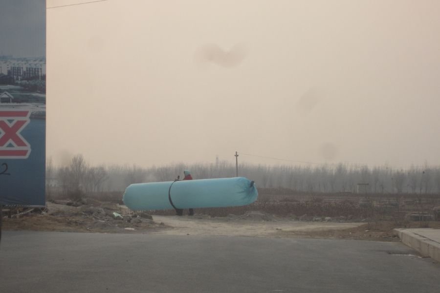 natural gas in huge plastic bag and take home