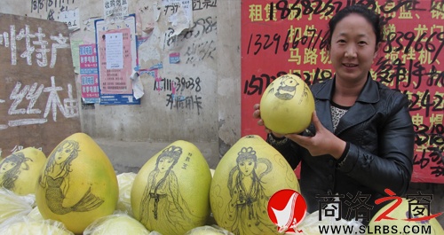 art on grapefruit, painting on grapefruit