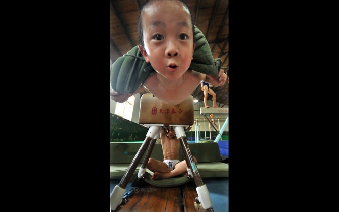 gymnasts training from a young age in china